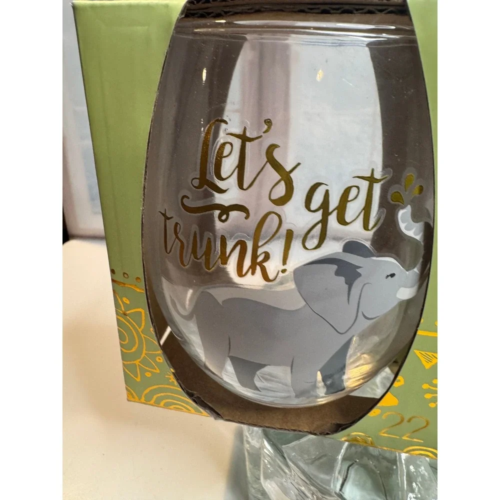 Brand New Elephant Stemless Wine Glasses – 22 oz‎ Set
